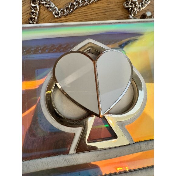 Kate Spade Optic White Hologram Iridescent Nicola Bag 7" X 5" X 2" - Picture 2 of 16